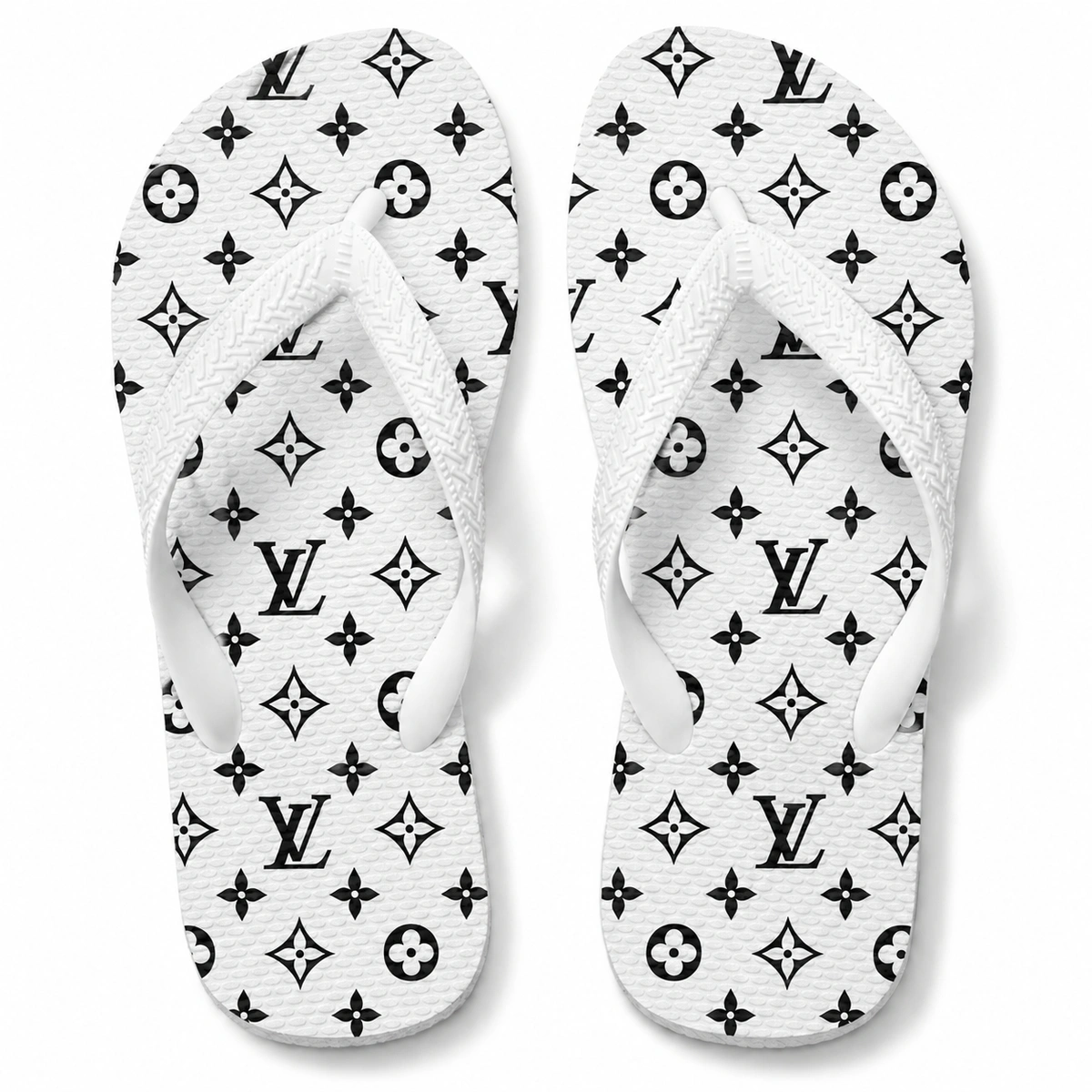 cc41d170-f588-512b-9bc8-137a07c23d94.webp Chinelo Feminino LV Black White - Imagem 1