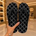 Chinelo Feminino Gucci Black White - Imagem 6