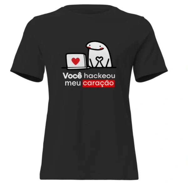 Camisa Feminina Baby Look Dia dos Namorados Você Hackeou Meu Coração