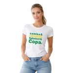 Camisa Feminina Baby Look Samba e Cerveja e Futebol e Copa - Imagem 11
