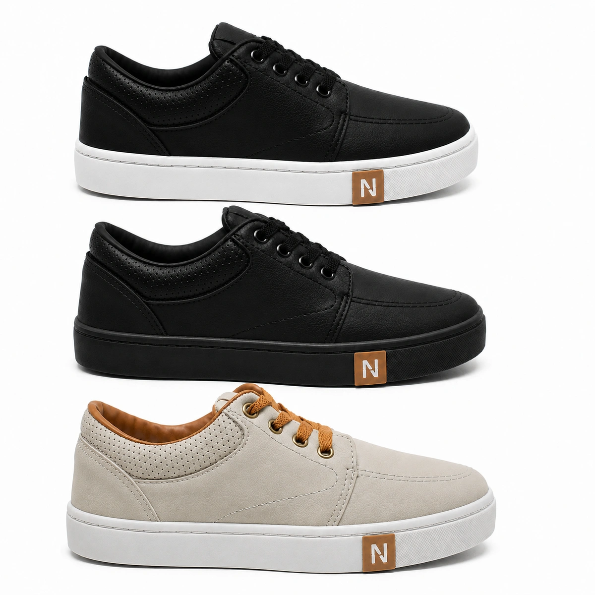ee420e09-de3a-5f49-8c7b-1300336b2054.webp Kit 3 Tênis Masculino Casual Confortável Leve Sapatenis - Imagem 1